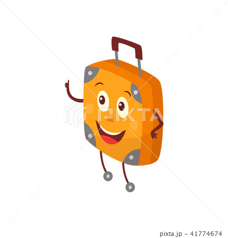 Vector flat travel bag suitcase character thumb up Vector flat travel bag suitcase character thumb up 41774674
