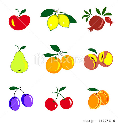 Fruits and berries colored icons collection. Fruits and berries colored icons collection. 41775616