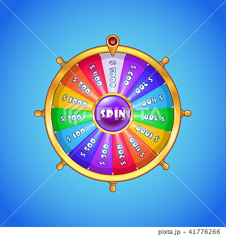 Realistic spinning wheel of fortune . 41776266