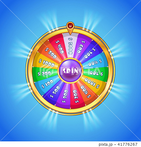 Realistic spinning wheel of fortune . Realistic spinning wheel of fortune . 41776267