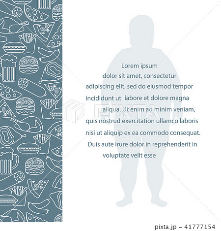 Fat man with unhealthy lifestyle symbols 41777154