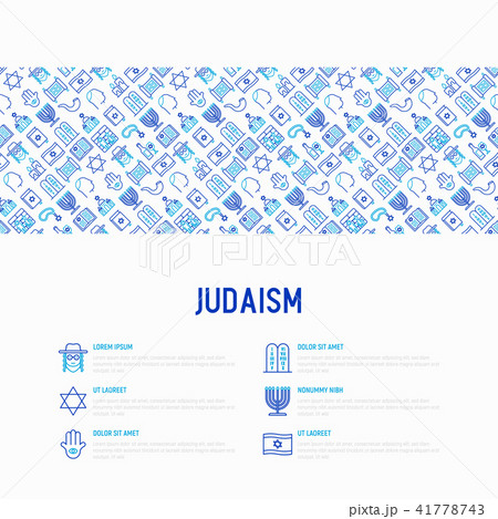 Judaism concept with thin line icons 41778743