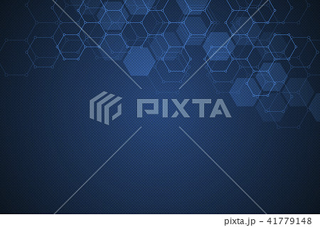 Abstract science and technology concept from hexagonal elements. Polygonal geometric design with Abstract science and technology concept from hexagonal elements. Polygonal geometric design with 41779148