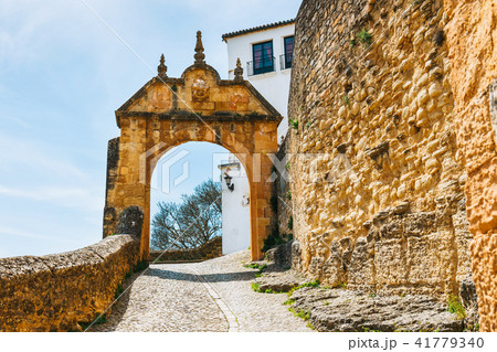 facades of historic buildings in Ronda, Spain 41779340