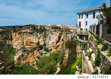 stone bridge in historic district of Ronda, Spain 41779354