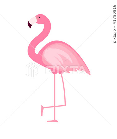 Cute Pink Flamingo Icon Vector Illustration 41780816