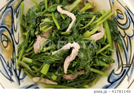 空芯菜の炒め物 アップ 空芯菜の炒め物 アップ 41781140