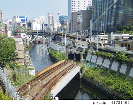 御茶ノ水駅 聖橋からの風景の写真素材