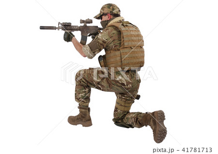 Private Military Contractor with carbine M4 41781713