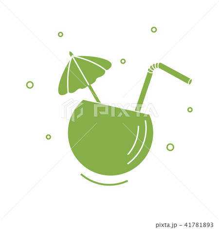 Stylized icon of the cocktail in half coconut, Stylized icon of the cocktail in half coconut, 41781893