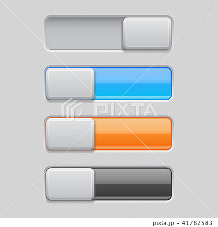 On and Off toggle switch buttons. Colored 3d icons 41782583