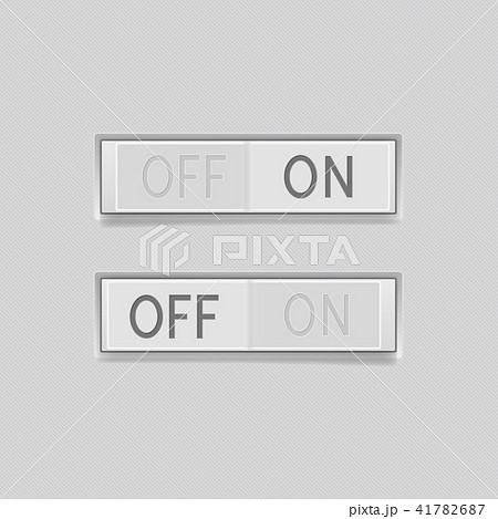 Toggle switch buttons. On and Off 3d rectangle gray push icons 41782687