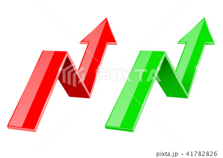 Green and red 3d up arrows. Financial graph 41782826
