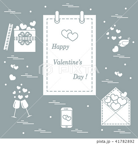 calendar with Valentine's Day, gifts, postal calendar with Valentine's Day, gifts, postal 41782892