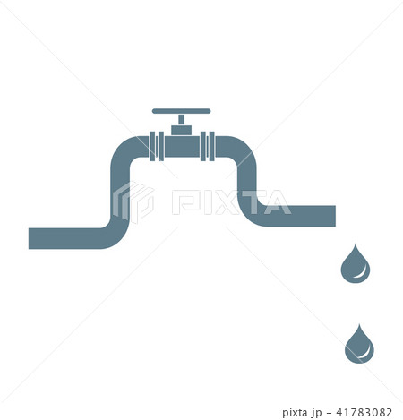 Stylized icon of the pipe with a valve and fuel 41783082