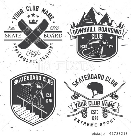Set of Skateboard and longboard club badges. Vector illustration Set of Skateboard and longboard club badges. Vector illustration 41783213