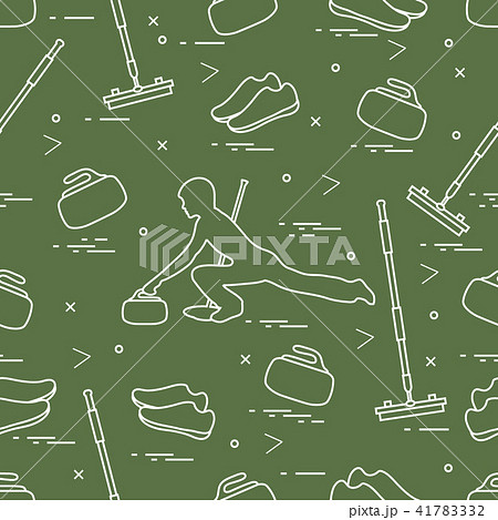 Vector pattern of different objects curling sport Vector pattern of different objects curling sport 41783332