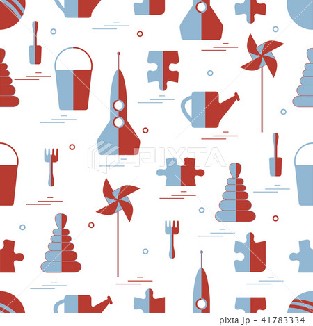 Vector pattern of different kids toys objects: Vector pattern of different kids toys objects: 41783334