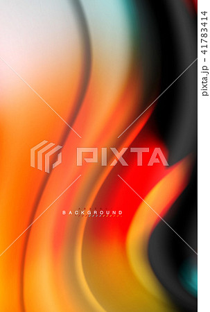 Fluid liquid colors design, colorful marble or plastic wavy texture background, glowing multicolored 41783414