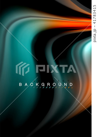 Fluid liquid colors design, colorful marble or plastic wavy texture background, glowing multicolored 41783415