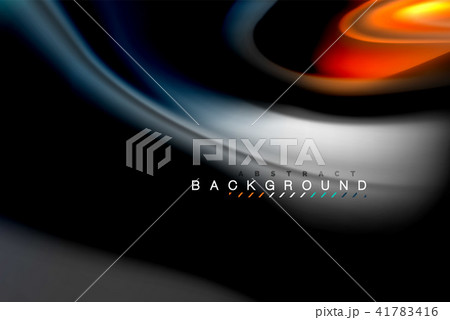Fluid liquid colors design, colorful marble or plastic wavy texture background, glowing multicolored 41783416