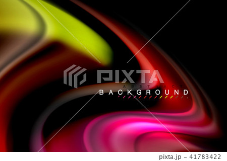 Fluid liquid colors design, colorful marble or plastic wavy texture background, glowing multicolored 41783422