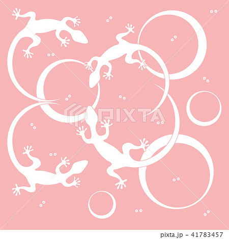 Cute vector illustration of lizards and circles 41783457