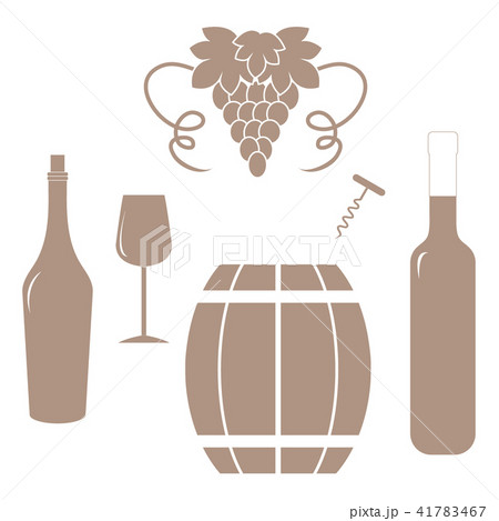 Stylized icon of a colored bottles, glass, 41783467