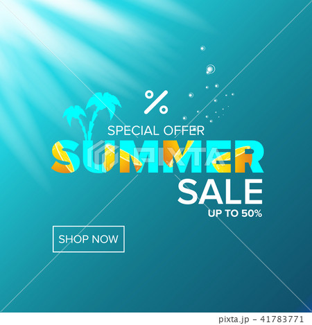 vector summer sale modern design template web banner or poster. Summer sale label with typographic 41783771