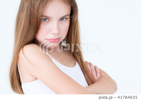 emotion hurt look offended capricious kid girl 41784035