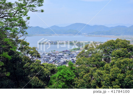 滋賀県近江八幡市 安土城 摠見寺跡からの西の湖 滋賀県近江八幡市 安土城 摠見寺跡からの西の湖 41784100