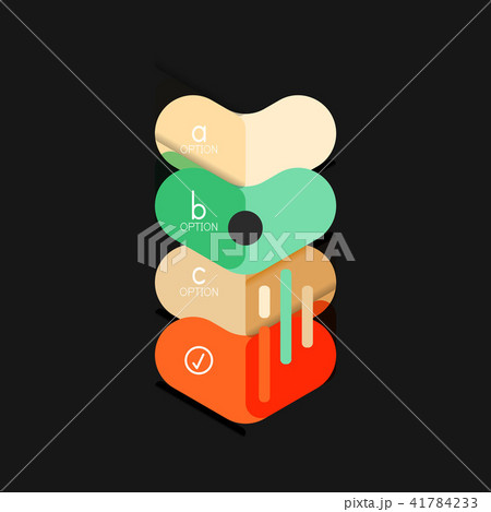Flat design geometric infographics, arrow shape vector sticker or label, price tags, offer promotion 41784233