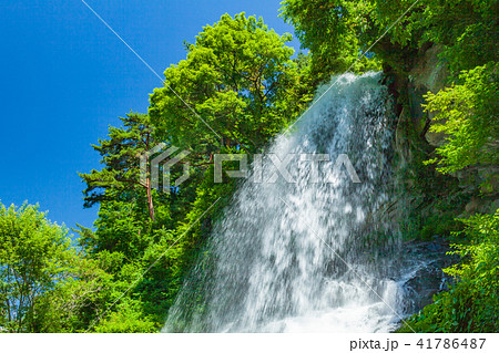 新緑の木々と滝の水しぶき 新緑の木々と滝の水しぶき 41786487