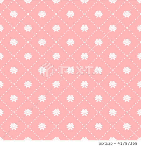 Geometric floral pink and white pattern. Seamless 41787368