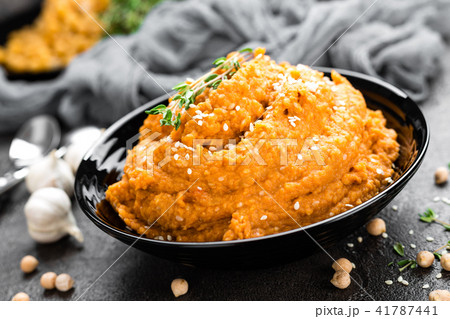 Hummus. Fresh homemade сhickpea hummus Hummus. Fresh homemade сhickpea hummus 41787441