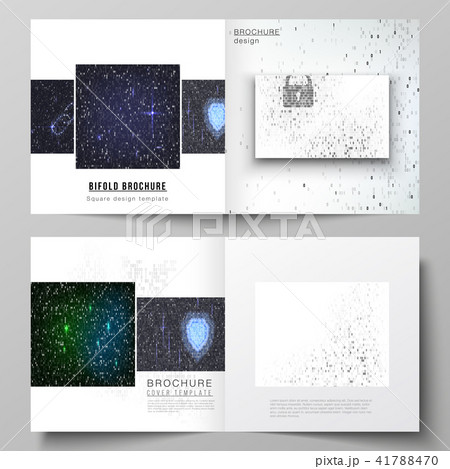 The vector layout of two covers templates for square design bifold brochure, magazine, flyer 41788470