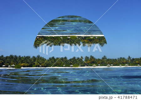 Tropical island. Geometric reflection effect. Tropical island. Geometric reflection effect. 41788471