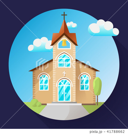 Vector Church Building Icon Flatのイラスト素材