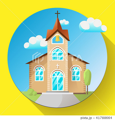 Vector Church Building Icon Flatのイラスト素材