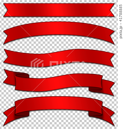 5 types of red ribbon - Stock Illustration [41788885] - PIXTA