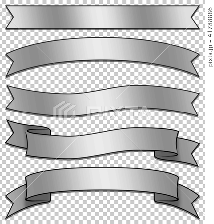 5 types of silver ribbon - Stock Illustration [41788886] - PIXTA