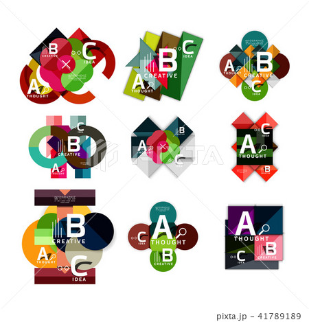 Collection of paper geometric infographics, a b c process options, presentation layouts Collection of paper geometric infographics, a b c process options, presentation layouts 41789189