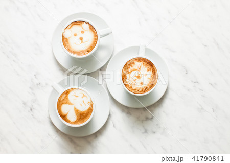 Latte art coffee on white background Latte art coffee on white background 41790841
