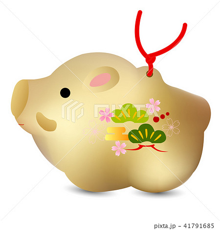 亥 縁起物 年賀状 アイコン のイラスト素材