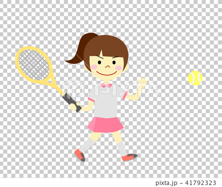 テニス 女の子のイラスト素材