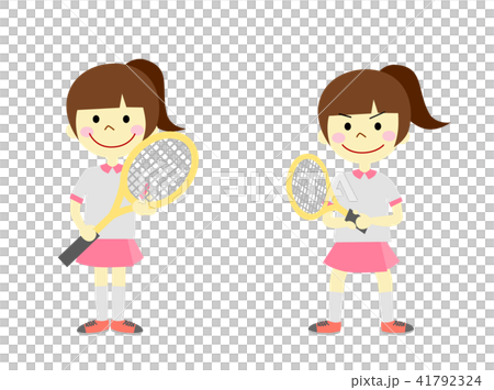 テニス 女の子のイラスト素材