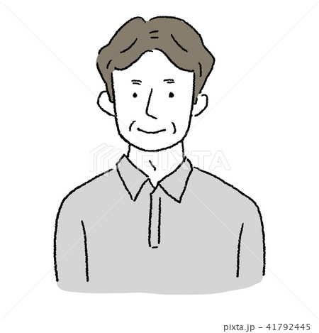 中年男性 人物 上半身 イラストのイラスト素材