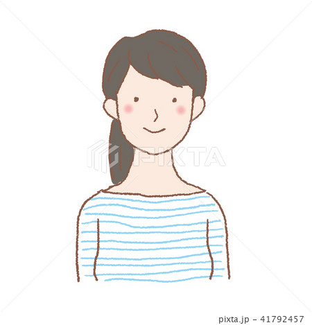 代 女性 人物 上半身 イラストのイラスト素材