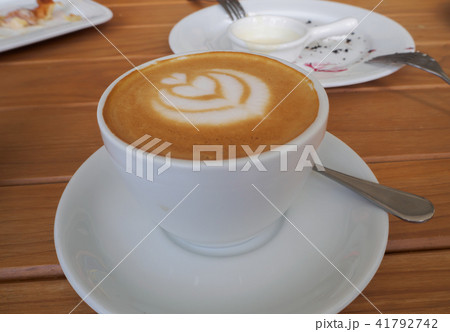 up of Cappuccino Coffee with foam froth cover 41792742