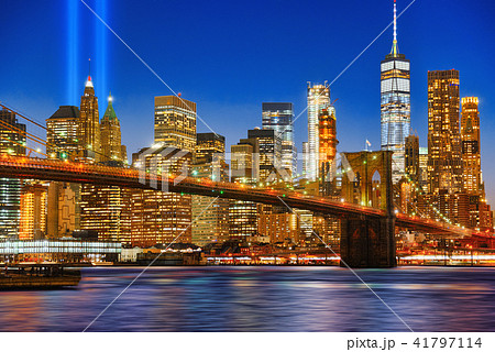 New York night view of the Lower Manhattan New York night view of the Lower Manhattan 41797114